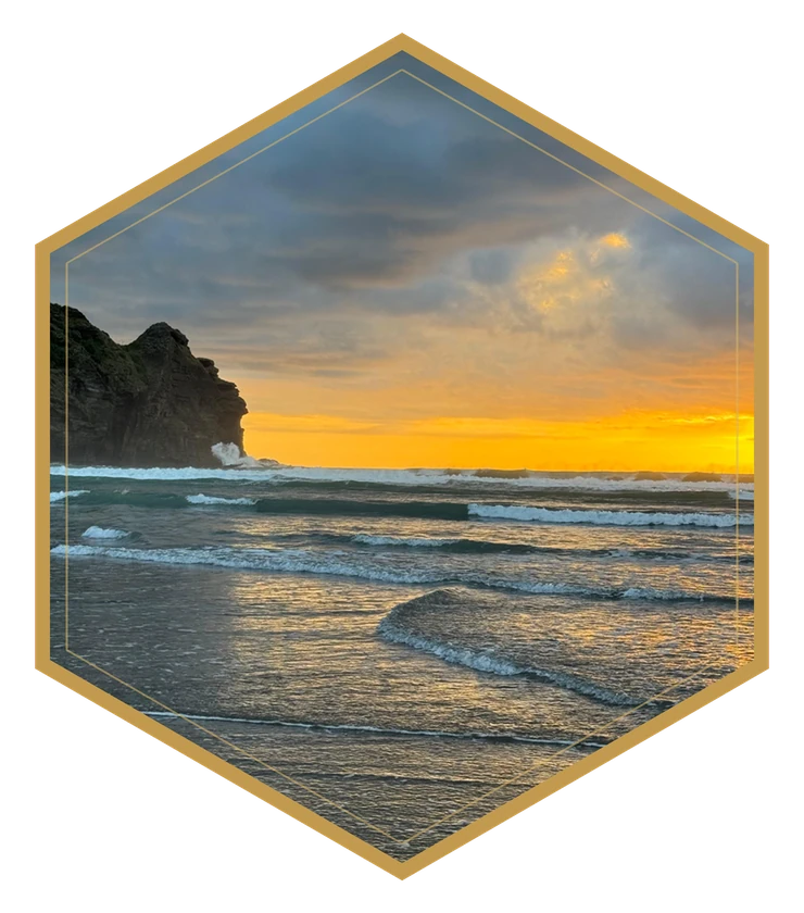 Sunset at Marsden Beach, South Shields - photograph by Kingsley Ampomah Boateng
